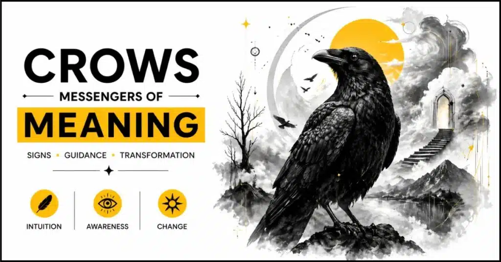 "Crow meaning in dreams — crow in ethereal spiritual dreamscape"