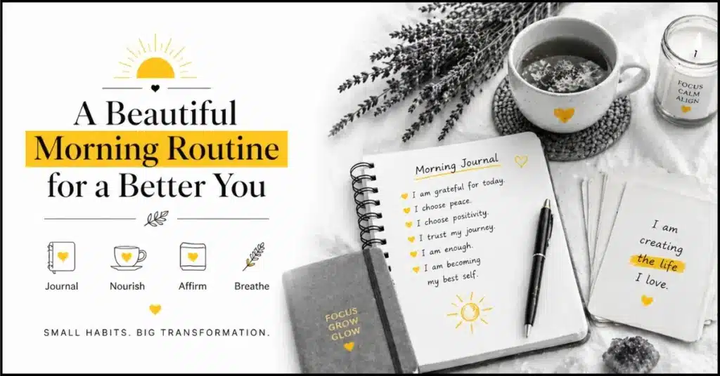 mindful morning affirmation practice positive mindset routine