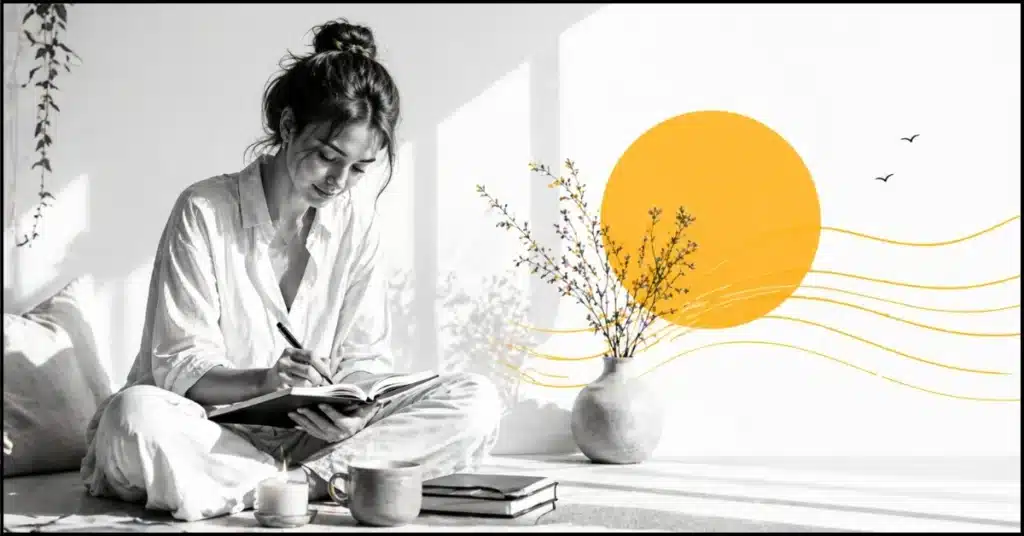 How to Reconnect With Yourself What Actually Works: "Woman journaling to reconnect with herself and rebuild self-awareness"