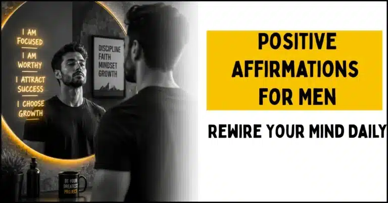 Positive Affirmations for Men Rewire Your Mind Daily: confidence affirmations for men mirror practice law of attraction"