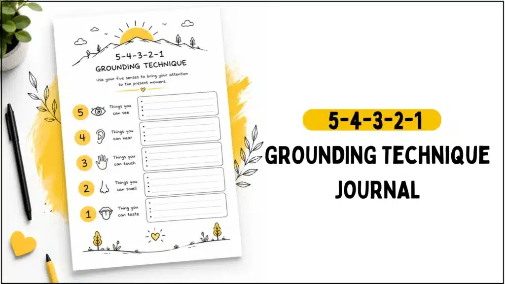 What Is the 5-4-3-2-1 Grounding Technique: The Ultimate Guide to Calming Anxiety Fast 6 5-4-3-2-1 Grounding Technique journal