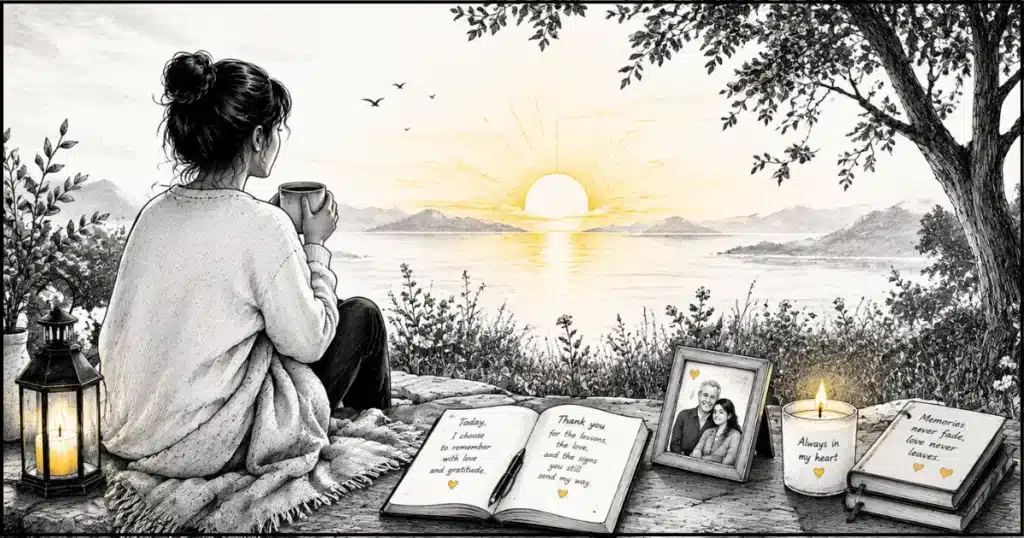 "Daily reflection practice for spiritual connection with a deceased loved one"]